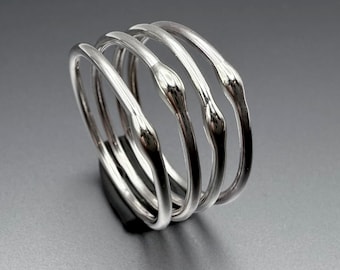 Dew Drop Rings in 925 Sterling Silver, Handmade in the UK
