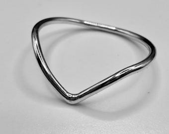 Sterling Silver Wishbone Ring | Polished | Stacking | Thumb Ring | 925 | Recycled | Handmade in the UK