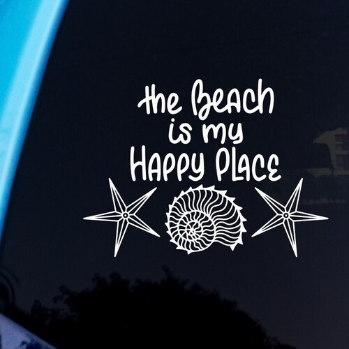 The Beach is My Happy Place Decal Beach Decals for Cars and Etsy