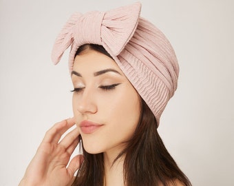 Pretied turban headwrap turban for women, chemo alopecia headscarf, gift for her, beanie hat, hair covering, headwear women, alopecia hat