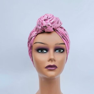 Turban for women, vintage design adjustable knot cap, pre tied headwrap, chemo turban, alopecia hat, Turban Beanie, gift for her, headwear