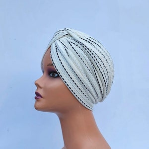 Turban, pretied turban for women, vintage style hairwrap, pretied chemo hat, alopecia cover, gift for her, Beanie hat, headwear for women