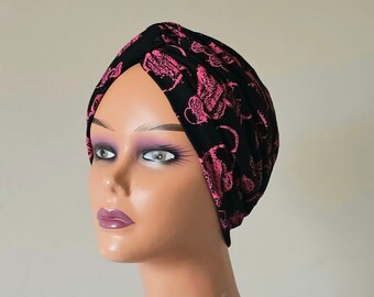 Turban, pretied floral print turban for women, vintage style turban cap, chemo hat, alopecia cover, gift for her, Beanie hat, headwear