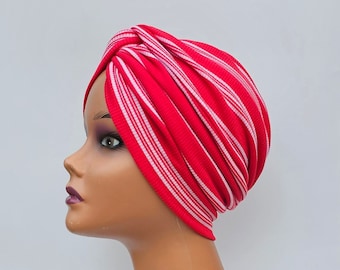 Turban, pretied christmas turban for women, vintage style turban cap, chemo hat, alopecia cover, gift for her, Beanie hat, headwear