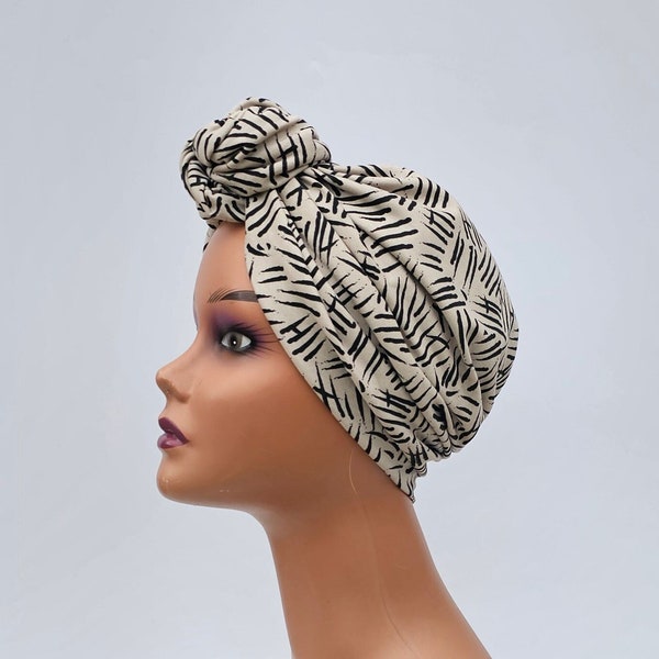 Adjustable knot summer turban cap for women, pretied headwrap, chemo turban, alopecia hat, Beanie hat, gift for chemo, pretied headwear