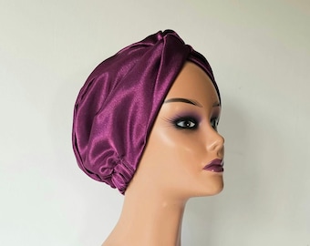 Satin cap, Silk headwrap, pretied silk hairscarf, hair care satin turban, silk sleeping bonnet, alopecia cap, pretied satin headwrap,