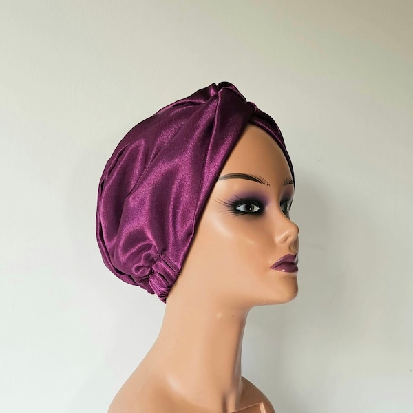 Satin cap, Silk headwrap, pretied silk hairscarf, hair care satin turban, silk sleeping bonnet, alopecia cap, pretied satin headwrap,