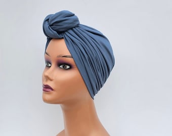 Turbante feminino, faixa de cabeça pré-amarrada e ajustável em algodão, turbante para quimioterapia para alopecia, gorro macio, presente para ela.