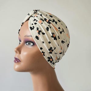 Pretied turban for women,ready made chemo alopecia turban beanie headwear gift for her,boho retro headwrap,hairloss headscarf