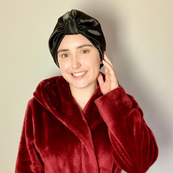 Satinmütze, Seidennachtmütze, Bonnet Turban, Schlafhaube, Schlafturban, Seidenmütze, Seidenturban, Abendmütze, Alopezie, Chemo, Geschenk