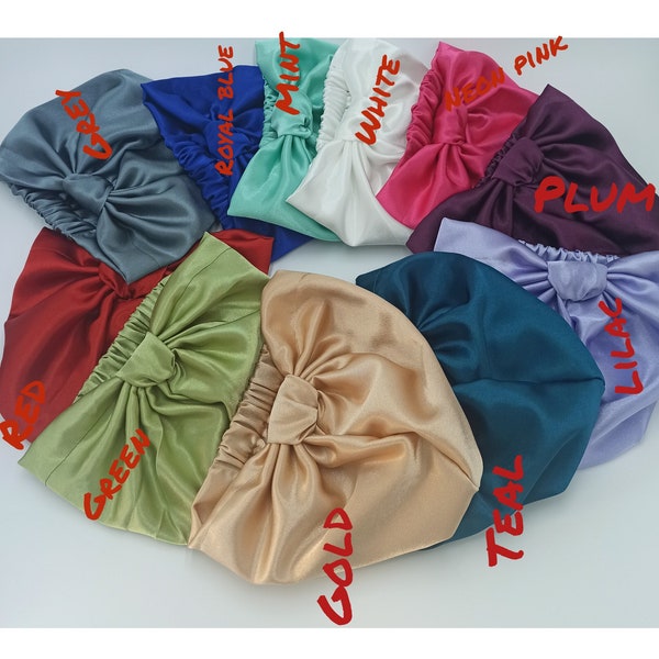 Turban en satin, turban en soie, bonnet turban pour femme, bonnet bonnet, bandeau pretie, alopécie, chimio