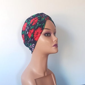 Turban for women, satin lined turban, turban beanie, sleep cap, vintage cap, chemo gift, alopecia scarf, pre tied headwrap, boho, headwear