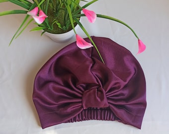 Satin sleep cap, silk turban , turban cap for women, bonnet cap, pretied headwrap, alopecia, chemo