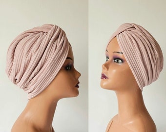 Turban, twist design pretied turban for women, Beanie hat, chemo hat, pretied headwrap, alopecia cover, gift for her, vintage hat, headscarf