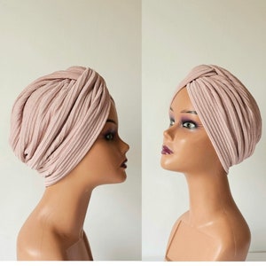Turban, twist design pretied turban for women, Beanie hat, chemo hat, pretied headwrap, alopecia cover, gift for her, vintage hat, headscarf
