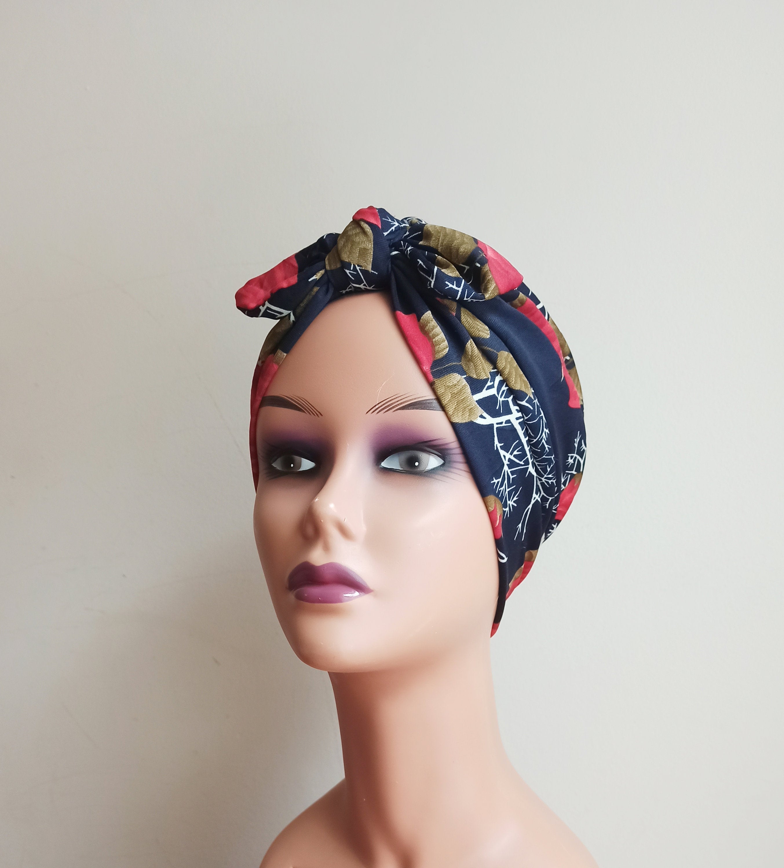Turban for women satin lined turban cap floral print turban Etsy