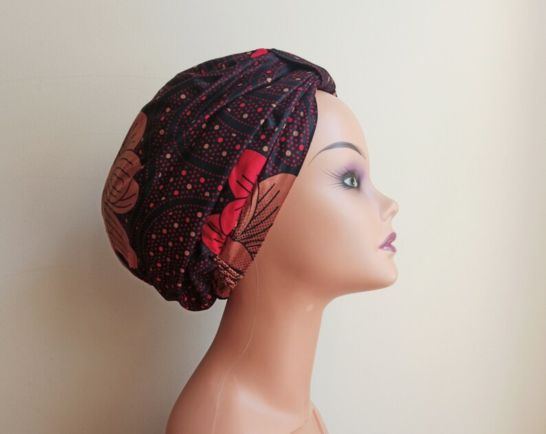 Ankara turban hat colourful cotton cap African print satin lined turban cap
