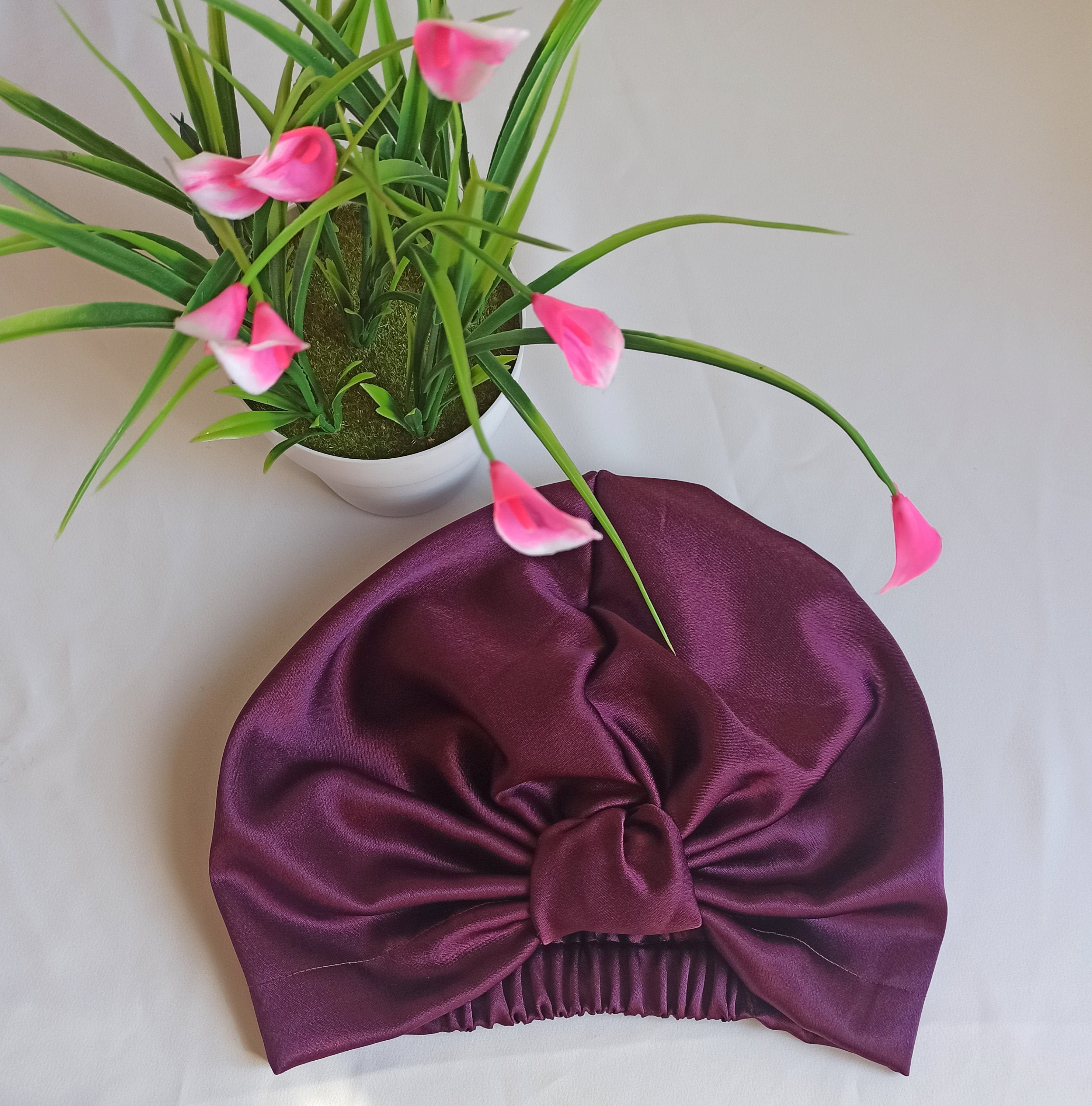 Satin sleep cap, silk turban , turban cap for women, bonnet cap, pretied headwrap, alopecia, chemo
