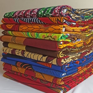 Random fat quarters, 100% cotton, fabric bundles, African print fabric, floral prints, Ankara wax, craft fabric, patchwork, Quilting