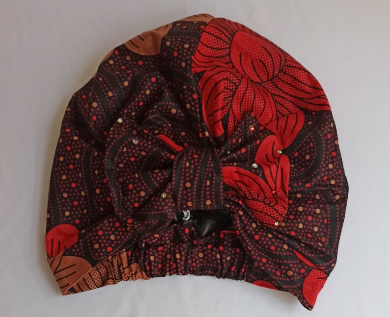Ankara turban hat colourful cotton cap African print satin lined turban cap