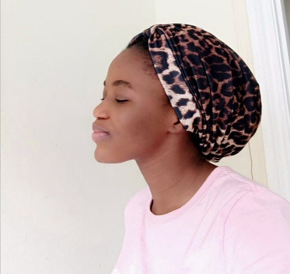 Leopard Print Turban,satin Lined, Animal Print Cap, Turban 