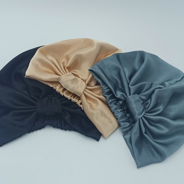 Gift for her, hair care scarf, satin sleep cap, silk cap, turban cap for women, satin bonnet, silk sleep turban, silk hair tie