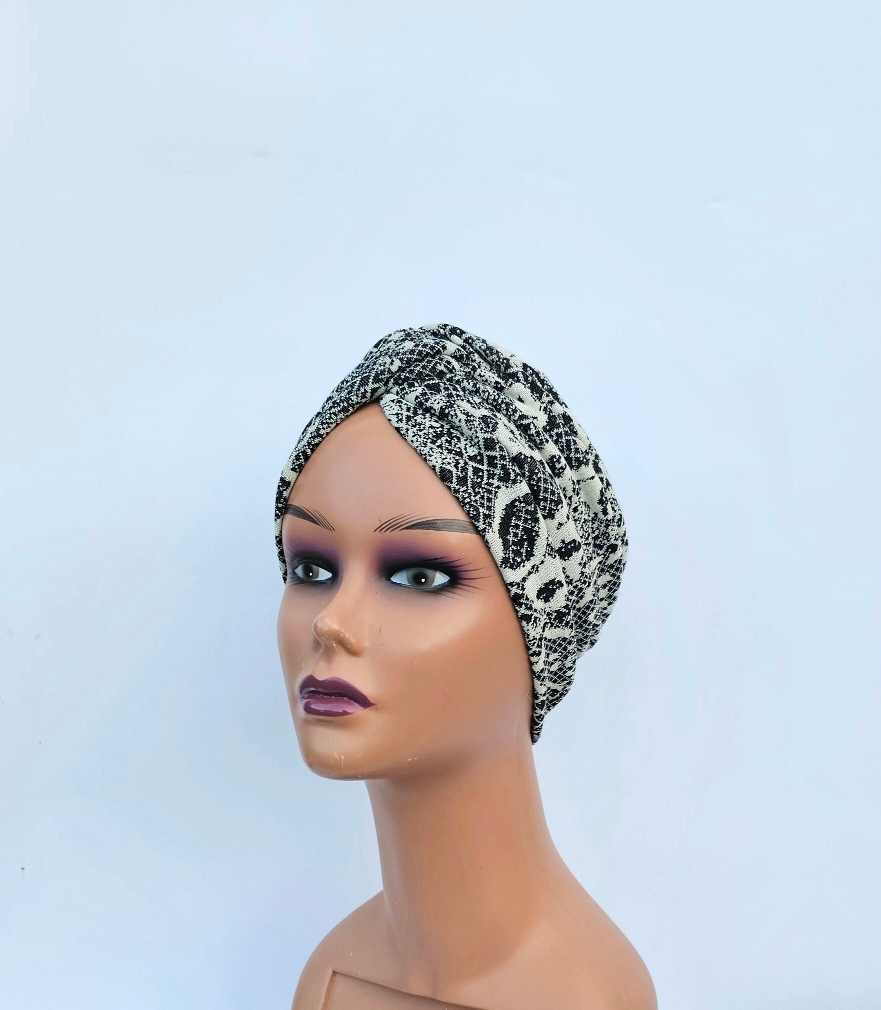 Turban, soft and thick winter pretied turban for women, vintage style hairwrap, pretied chemo hat, alopecia cover,gift for her,winter beanie