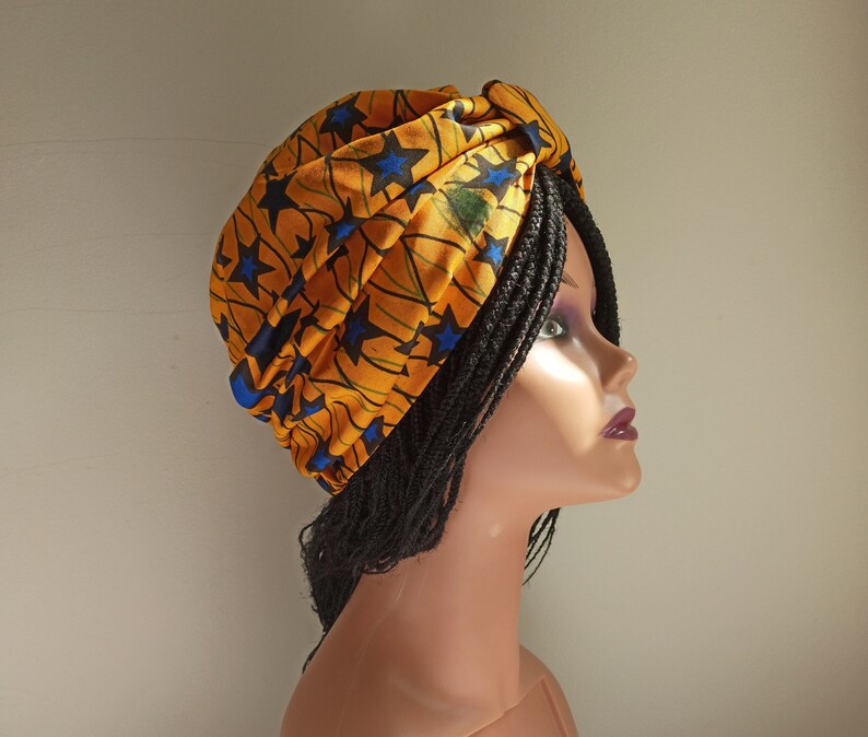Ankara turban hat colourful cotton cap African print satin lined turban cap