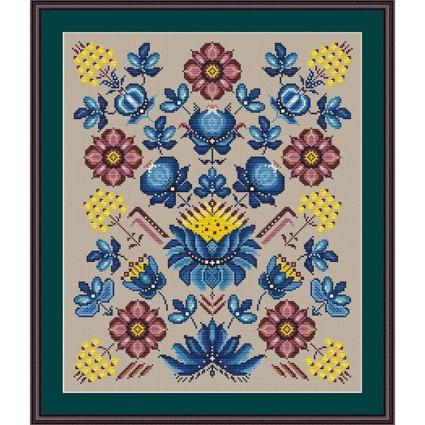 Sampler Cross Stitch Pattern Tile Embroidery Sampler Cross Stitch Patterns flowers Cross Stitch ethnic cross stitch easy cross stitch