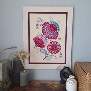 Folk flowers, cross stitch pattern, Ukrainian cross stitch pattern, flower cross stitch, modern cross stitch, ethnic home decor