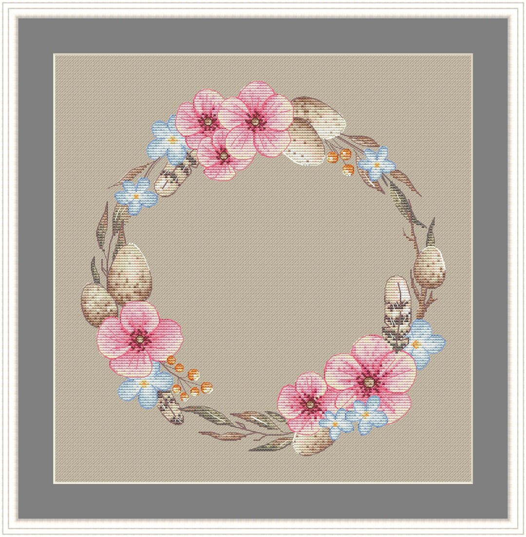 Floral Easter Egg Cross Stitch Pattern, Ukrainian Embroidery (PDF ...