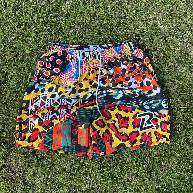 Multi Graphic Mesh Shorts 