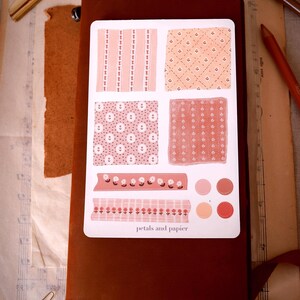 Floral Sticker Sheet: Warm Tone Journal Stickers