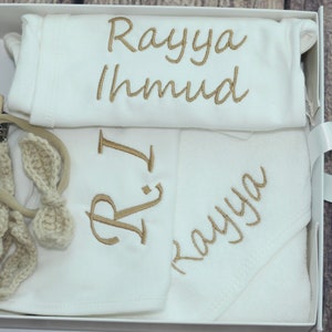 Personalized Baby Girl Outfit: Embroidered Coming Home Set