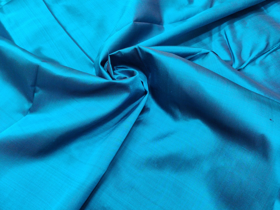 Blue Moderate silk fabric Wedding Party 100% pure silk fabric | Etsy