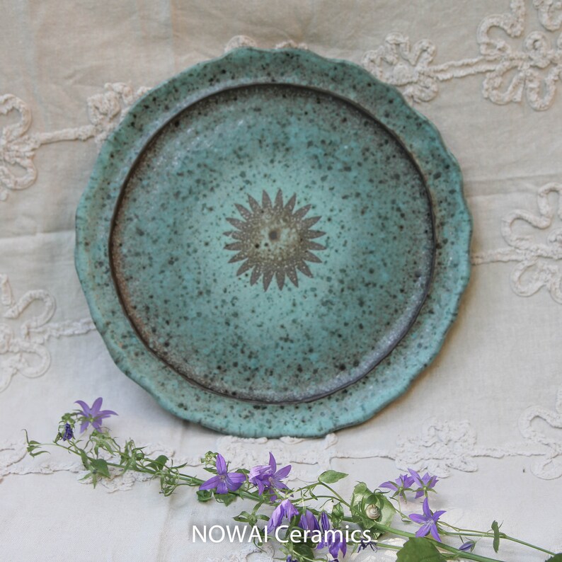 Ceramic Plate / Blue Turquoise / Handmade / Unique Ceramics Etsy