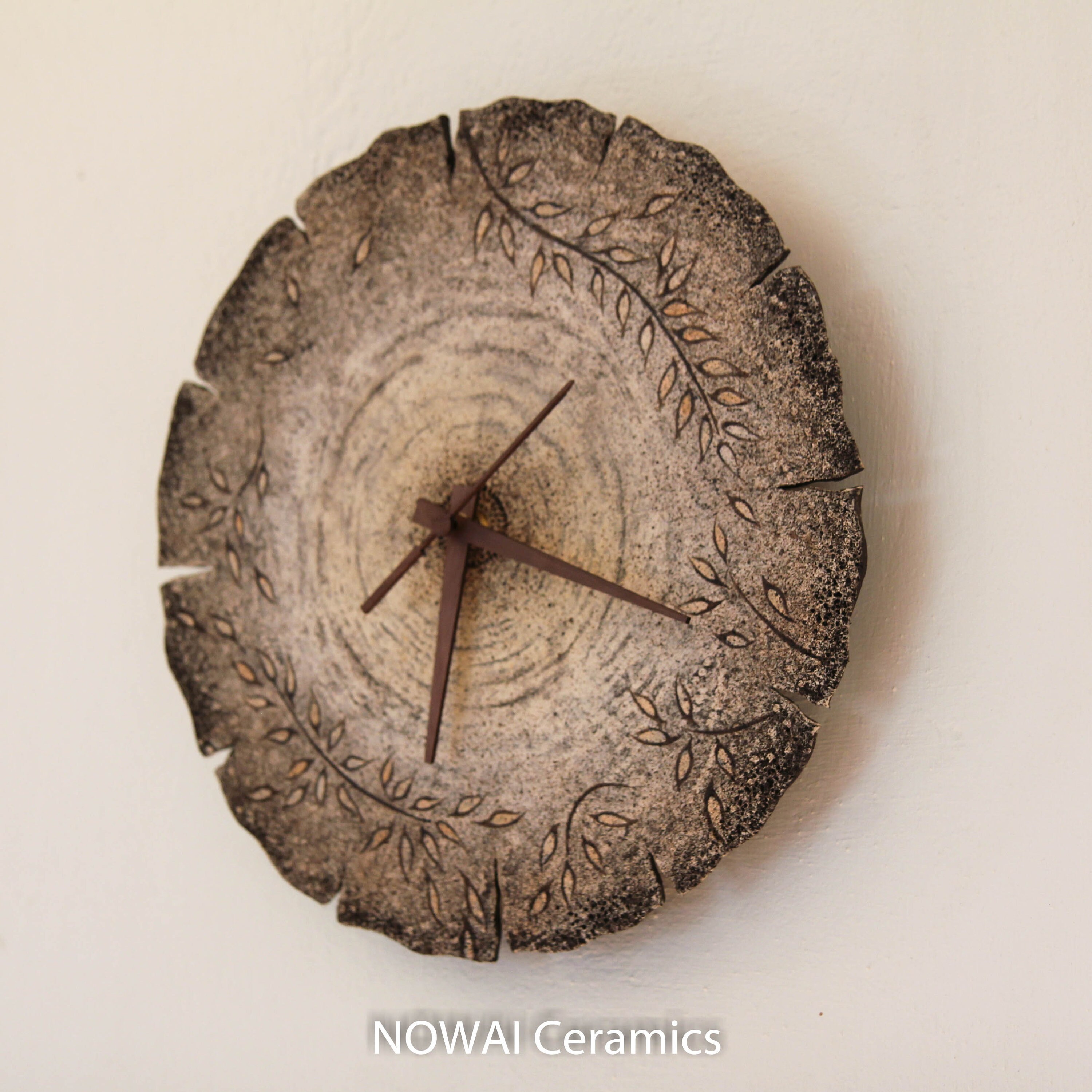 Wallclock / handpainted ceramics / 12.00 inch diameter Etsy