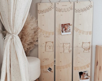 Customizable wooden children's measuring stick with beautiful details