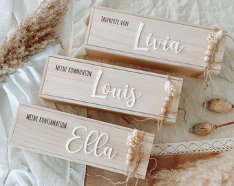 Personalized candle box with name for baptism candle / communion / confirmation