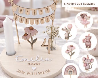 "Magical" birthday plate with name and date of birth, printed motifs to choose from - a lovely ritual for a child's birthday.