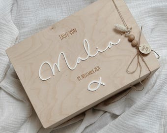 Meravigliosa scatola ricordo personalizzata "per il battesimo", per conservare i ricordi del battesimo, un regalo per il battesimo.