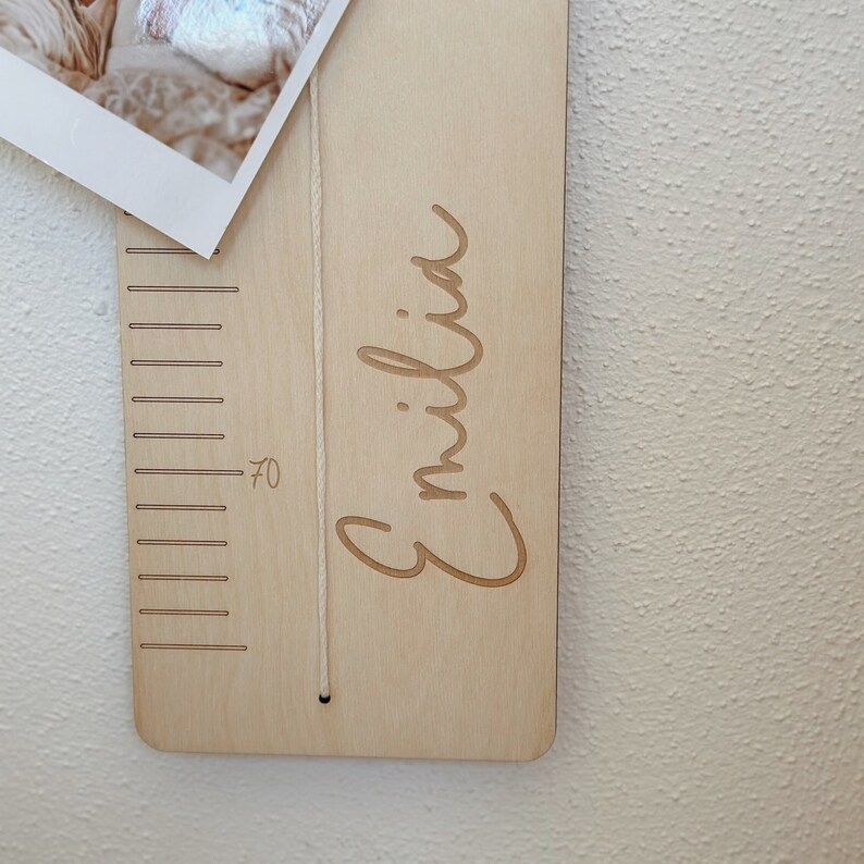 Personalizable Children's Height Chart star With Engraved Name, Saying