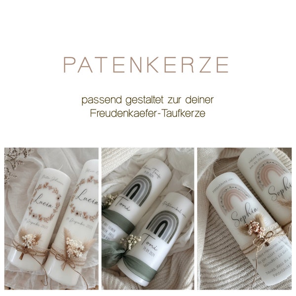 Patenkerze - passend gestaltet zu deiner Taufkerze | Taufkerze | Taufe