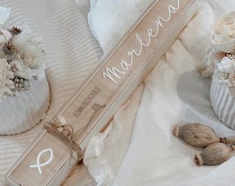 Caja de madera personalizada para guardar velas de comunión / velas de bautizo / velas de confirmación / cajas para velas / candelabros