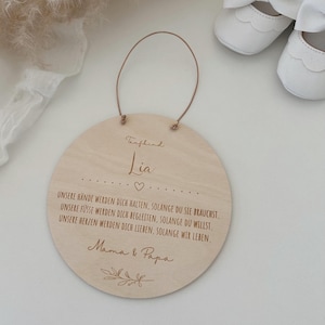 Dulce cartel de madera para el bautismo del niño que va a ser bautizado | dedicado personalmente | Padrino | Personalizado | Texto deseado | Bautismo | Regalo