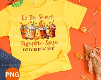 Pumpkin Spice And Everything Nice, Funny Fall Quote, Pumpkin Spice Designs, Fall Shirt Design, Svg Files For Cricut