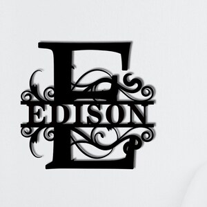 Nachname Metallschild, Familiennamenschild, personalisiertes Metallwand-Dekor, Einweihungsgeschenk, Willkommensschild für Veranda, Metall-Monogramm-Zeichen