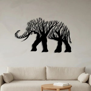 Metal Elephant Decor, Home Office Living Room Decoration, Wildlife Lover Gift, Wall Hangings, Elephant Sign, Holiday Home Wall Decor.