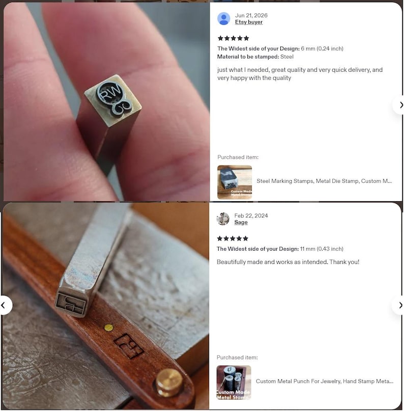 Custom Metal stamp for bisuness branding Customer reviews