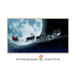 Santa Frame TV Art, Frame TV Art Christmas, Christmas Frame TV Art, Frame Tv Christmas Art, Holiday Art Frame Tv, Santa Claus and Reindeer